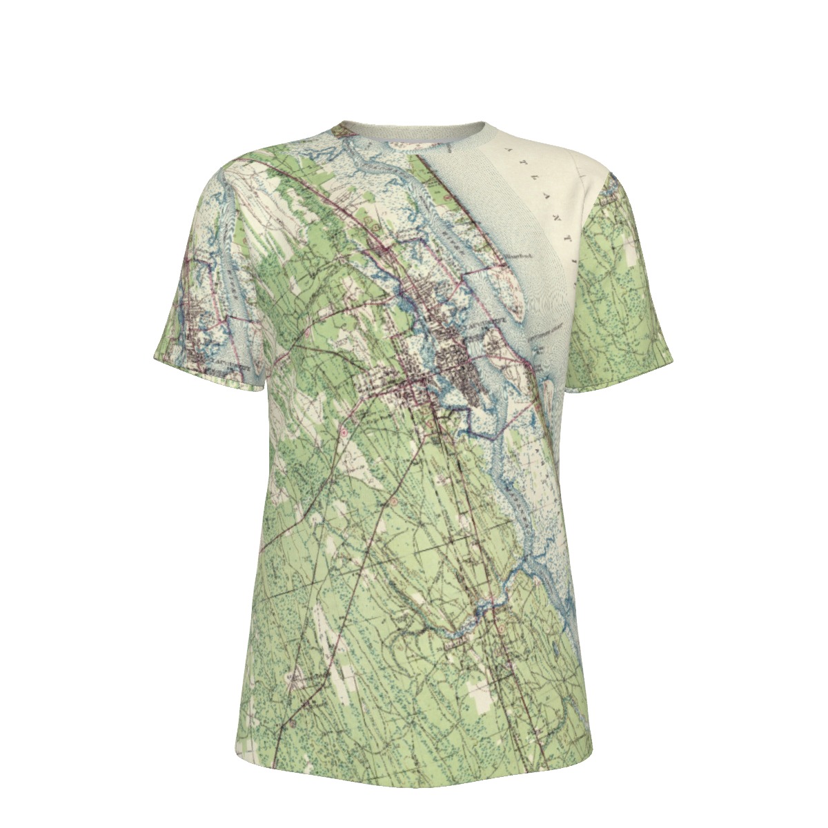 St Augustine 1943 Map 100% Cotton T-Shirt