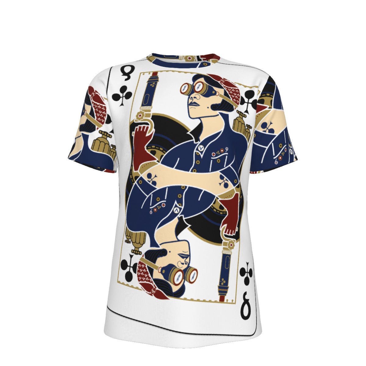The Queen of Clubs Dieselpunk 100% cotton t-shirt