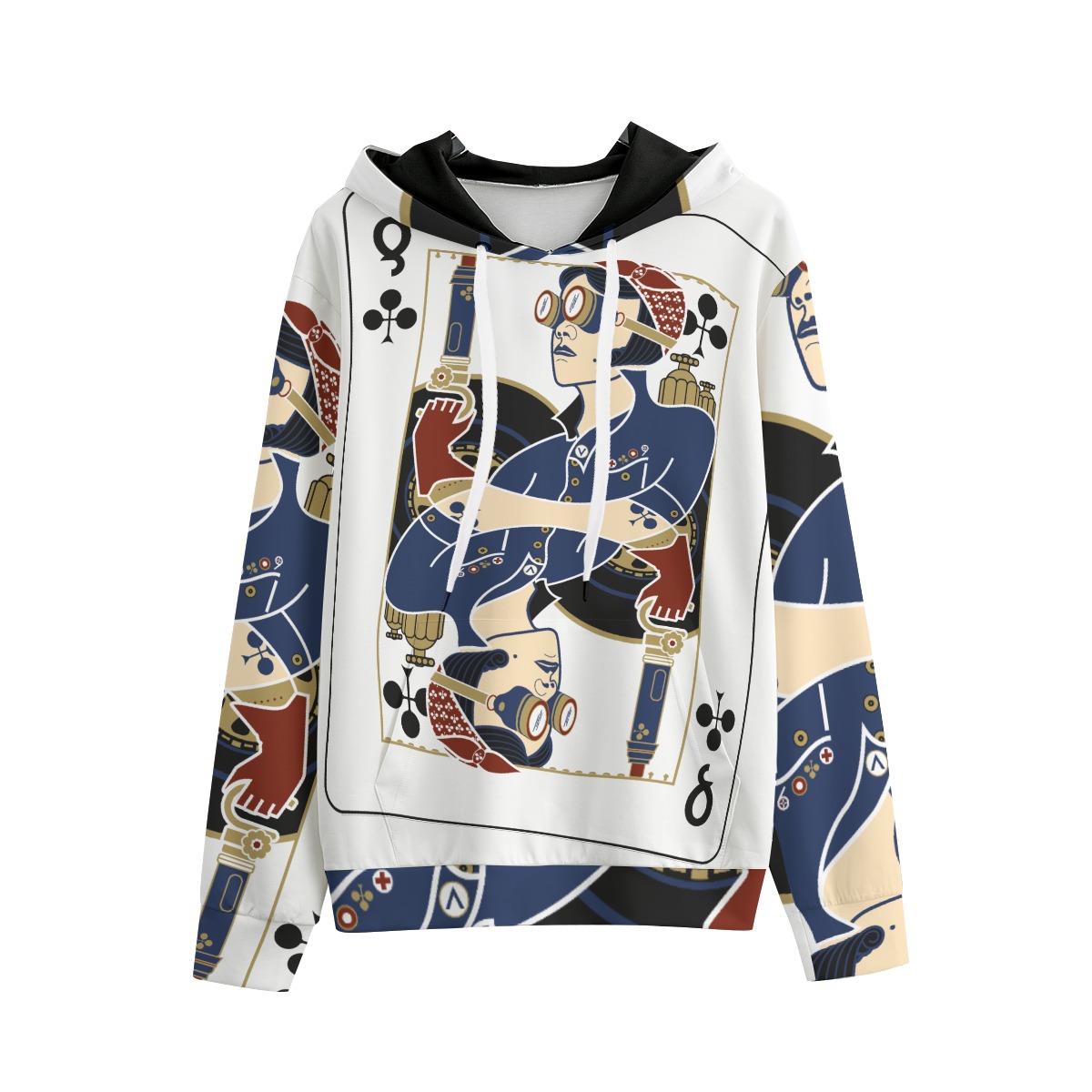 Queen of Clubs 100% Cotton Hoodie